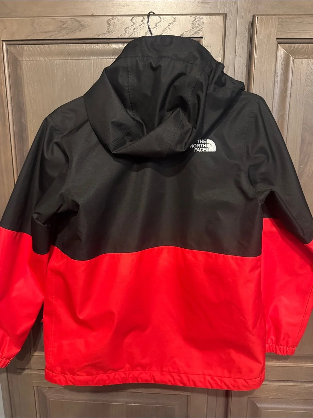 The North Face Kids Black and Red Raincoat with Hood